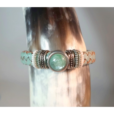Mint groen kabelleer Mint groen kabelleer